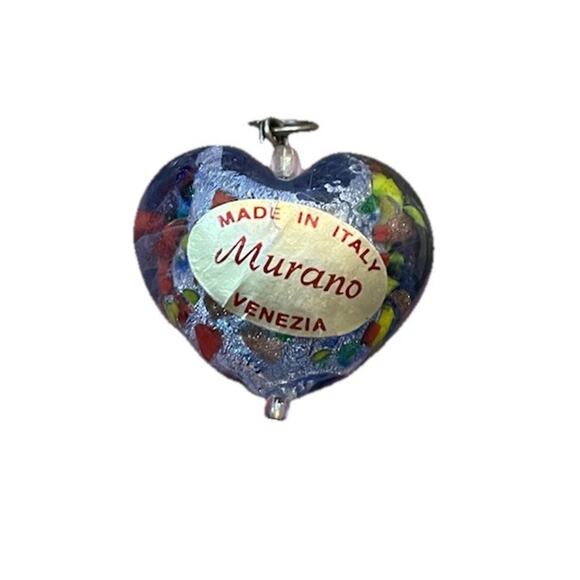 Murano Confetto Heart Pendant-Made In Italy-Venezia - Picture 4 of 6